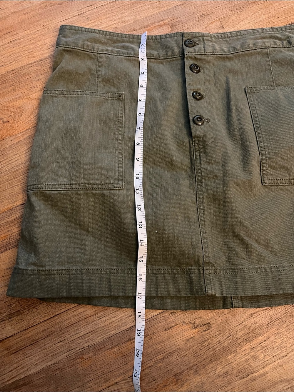 GAP Olive Green Button-Front Mini Skirt - Picture 4 of 4